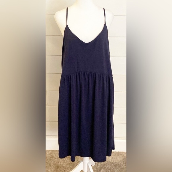 Old Navy dark blue Spagehetti strap sundress. Size XLT. Adjustable straps. - Picture 1 of 15